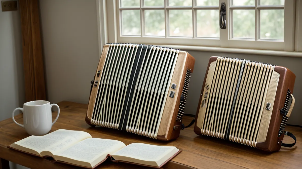 Zweireihige, diatonische Ziehharmonika beim Spielen – Akkordeon-Tremolo und die Schwebung im Klang verstehen